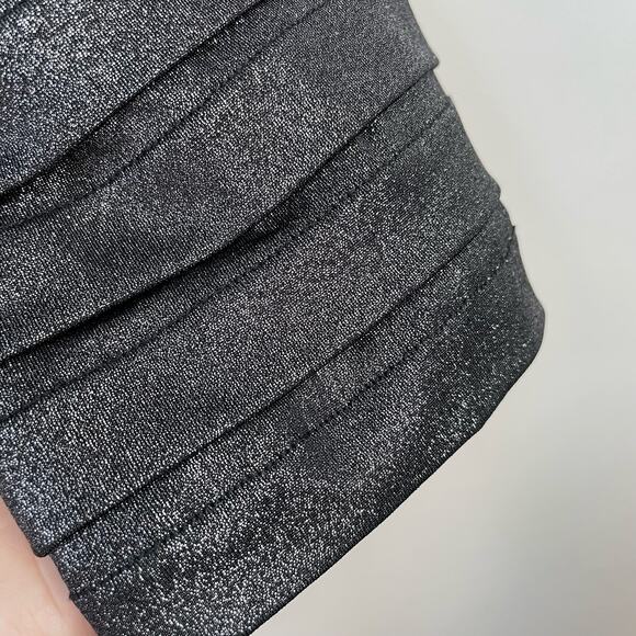 Tadashi Metallic Gray Surplice V-Neck Pleated V Neck Knit Dressy Top womens 1X - Picture 5 of 9